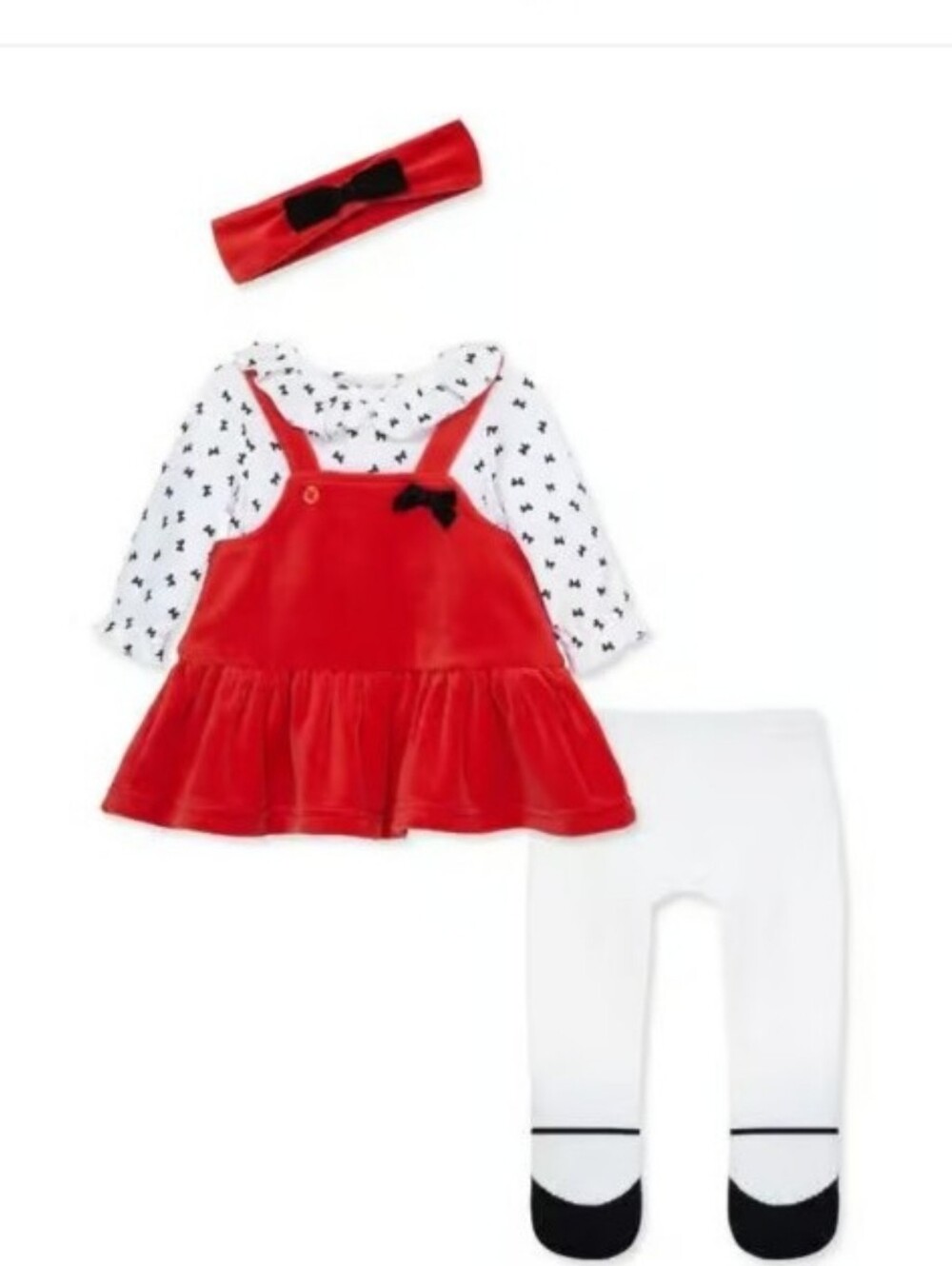 Little Me Size 6m Festive Bow Velour Jumper Dress